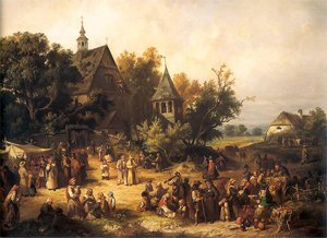 KostrzewskiFranciszek.OdpustNaWsi.1866.olej na plotnie. MuzeumNarodoweWWarszawie